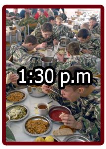 Horario en el campamento militar 1:30 p.m