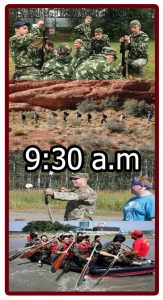 Horario en el campamento militar 9:30 a.m