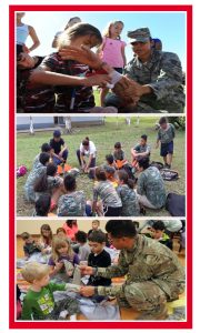 Primeros auxilios para niños en campamentos con tematica militar